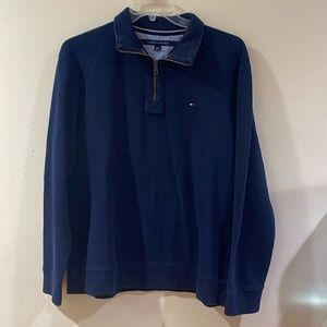 Tommy Hilfiger Mens Long Sleeve Cotton Quarter Zip Pull over Sweater